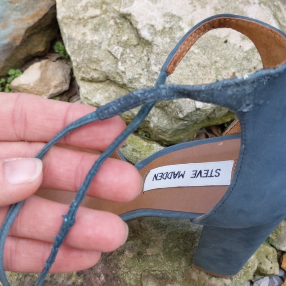 Steve Madden Pointed Toe Ankle Wrap Block Heel Sho - Picture 13 of 15